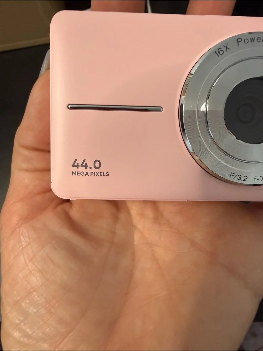 Pink Point-and-Shoot Digital Camera with Accessories